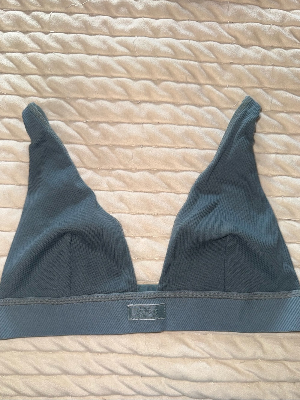 SKIMS Ribbed Triangle Bralette - Slate Blue